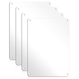 Danoib 4 Pcs White Blank Metal Sign, 12 x 8" Sublimation Aluminum Metal Signs Rust Free, UV Protected and Weatherproof for Diy Parking Garden Advertising Sign