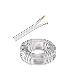 5 m LED cable twin stranded wire, 2 x 0.50 mm², white, 2-core, LED cable, copper