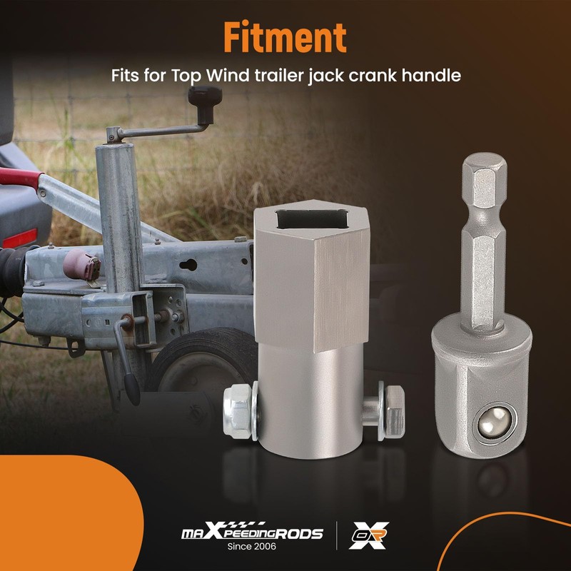 maXpeedingrods Trailer Jack Electric Drill Adapter with 1/2 Inch Socket