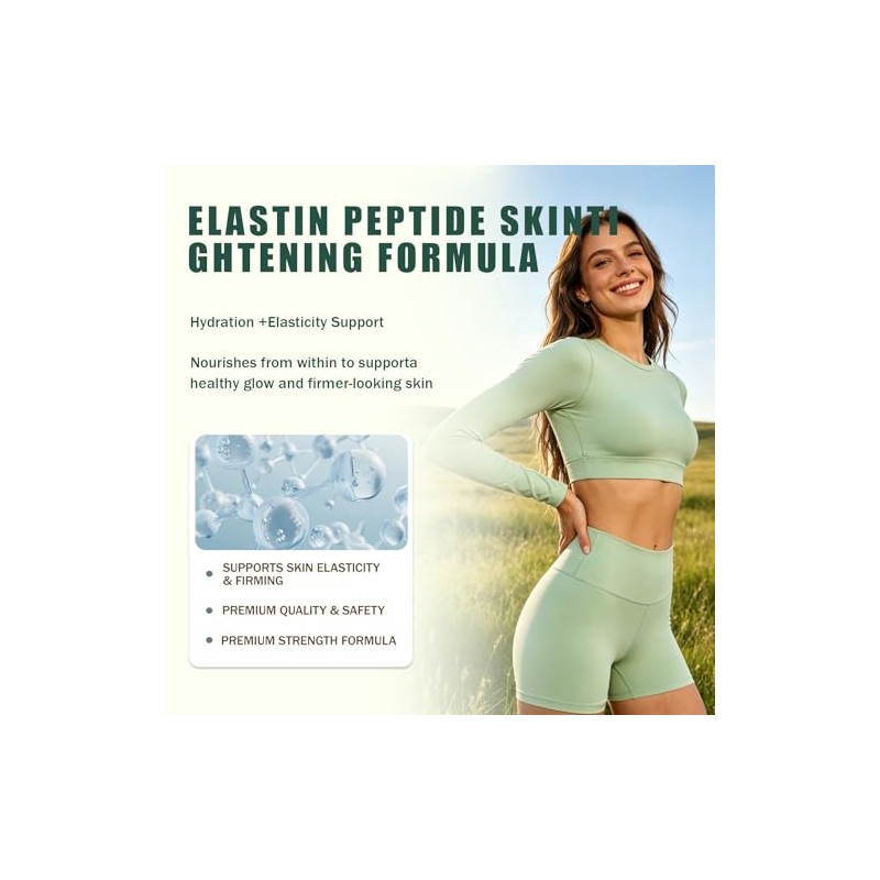 Claranova Labs Elastin Peptide, Elastin Peptide Skin Tightening Formula, 60