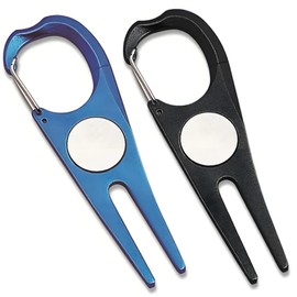 Golf Fork Pack of 2, Length Approximately 3.9 inches (10 cm), Portable Training Aid Repair Tool, Golf Supplies, Accessories, Golf Lawn Repair Tool, Aluminum Alloy, Convenient to Carry Accessories