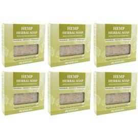 Plantlife Vegan Hemp 6-Pack Soap Bar - Moisturizing and Soothing Soap for Your Skin - Hand Crafted Using Plant-Based Ingredients - Made in California 4oz Bar