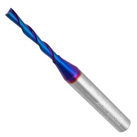 Evponk 1/4" Shank Down Cut CNC Router Bit, Solid Carbide Spiral Bit End Mill with 1/8" Diameter 13/16" Cutting Length for Wood Milling Grinding Grooving