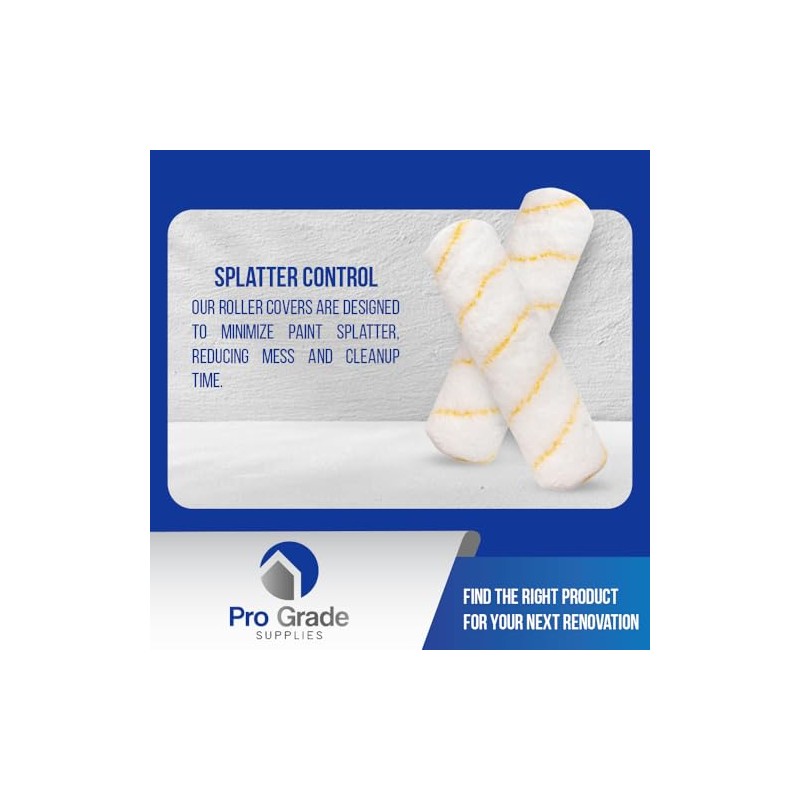 Pro Grade - Cubiertas para rodillos de pintura, microfibra de