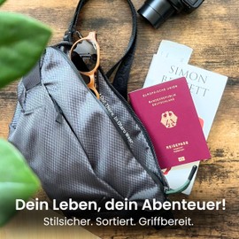 OTARO Bum Bag | Belt Bag Waist Bag | Unisex | Ideal for Travel, Skiing & Sports | Waterproof Stylish Nylon Grey Waist Fanny Pack for Outdoor Travel Hiking Dog Training Men, gray