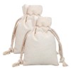 2 Pcs 40 x 30cm Drawstring Linen Bags Muslin Fabric