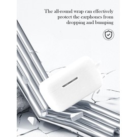 Case for Technics EAH-AZ100 Technics Reference Class Hi-Fi Wireless Earbuds,Soft Protective,BOVUGAC Silicone Case Cover with Keychain & Cleaning Kit & Lanyard for Technics EAH-AZ100-K Earbuds-White