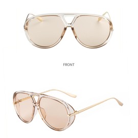 Rtuerfik Oversized Aviator Sunglasses Retro Vintage Shades for Women Men Trendy Big Round Shield Sun Glasses