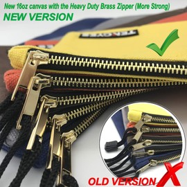 TENGYES - Bolsa de herramientas de lona con cierre, paquete de 5 bolsas utilitarias de metal resistente, con cierre, con mosquetón, organizador de almacenamiento múltiple con clip