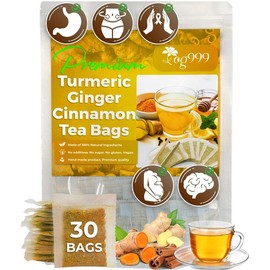 Turmeric Ginger Cinnamon Tea – 100% Natural, Anti-Inflammatory, Eco-Conscious Tea Bags, Caffeine-Free, Vegan & Gluten-Free