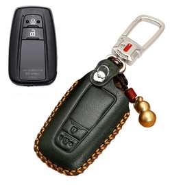 Key Case, For Toyota, Smart Key Case, Key Cover, Genuine Leather, 2 Buttons, D-Toyota-Specific Design, Key Holder, C-HR, Prius, etc, green