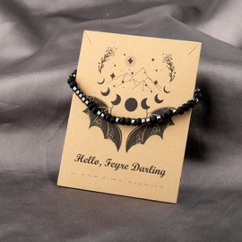 KUIYAI Literary Inspired Morse Code Bracelet For Her Him Velaris City Bat Boy Fireheart Suriel Tea Co Bookish Gift (feyre darling codeUK)