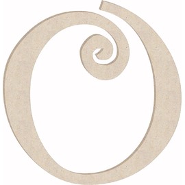 Unfinished 6 Inch Wooden Letter O Curlz Font, Blank Wood Alphabet Girl Letters for Nursery Wall Decor, Paintable Crafts
