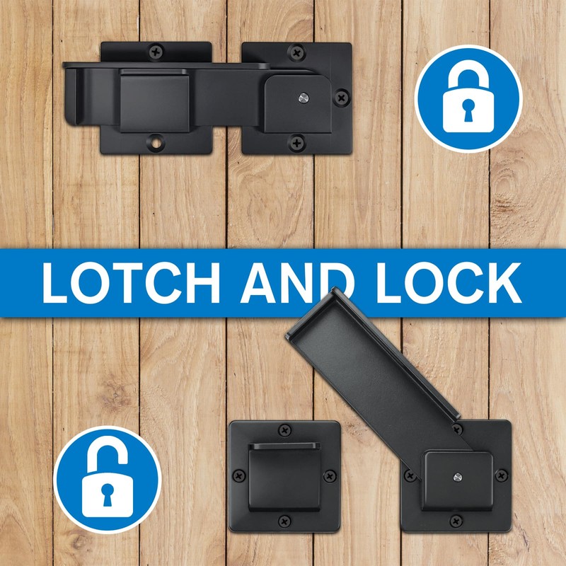ZZBUY 7.5" Flip Gate Latch Lock, Heavy Duty Adjustable Door