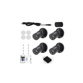 KONPWAY Dimmable 5V LED Mini Spotlights Colorful - 1.5W 150lm Small Spotlights for Displays with Wireless Dimmer - Set of 4