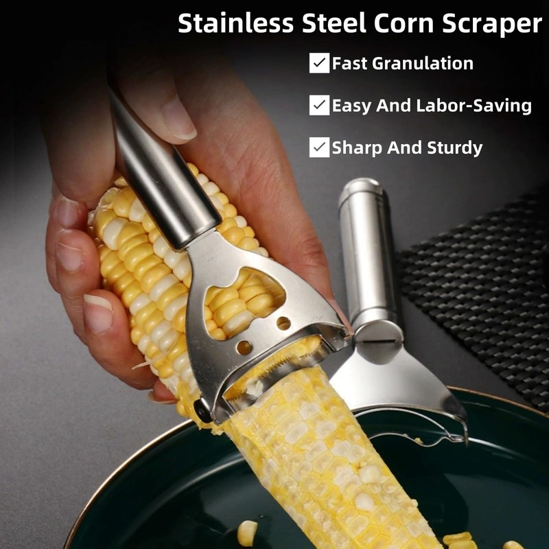 Corn Scraper,Stainless Steel Corn Peeler,Corn Cob Stripper,Corn Cob Thresher,Corn Kernel