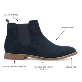 Vance Mens Marshall Wide Width Tru Comfort Foam Pull-on Round Toe Chelsea Boot