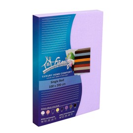 Family Bedding Single Sheet Fitted - Toddler Bed Sheets Fitted Deep Pocket - Soft Jersey 100% Cotton 4 Way Stretch Lilac Bedding - Shrinkage and Fade Resistant. (Single (100x200cm), Lilac).