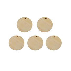 Healifty 50pcs Wooden Earring Charms Unfinished Blank Round Wood Discs Jewelry Making Crafts DIY Pendants (20mm)