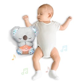 auby Soothe n' Cuddle Koala Plush Toy with 10 Lullabies, Lights and Rhythmic Breathing Movements, Gifts for Boys and Girls from 0 1 2 3 4 5 Years FR461553