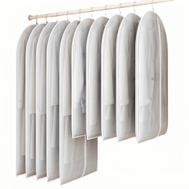 Maylmc 20 Pack Combo Size Clear Garment Bags for Hanging Clothes with Full Zipper for Closet Storage, Clothes Cover For Hanging, Wardrobe Bags for Hanging Clothes.(120 x 60CM x 10P, 100 x 60CM x 10P)