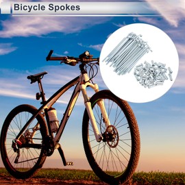 RATCHROLL 1 Set Universal Bicycle Spokes 12G 69mm Length Bike Wheel Spokes Nipple Silver Tone Carbon Steel Galvanized
