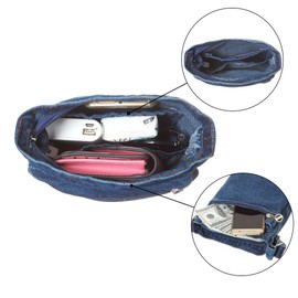 AOCINA Small Denim Purse Blue Jean Purse Shoulder Bag Denim Crossbody Bags for Women (E-Light Blue)