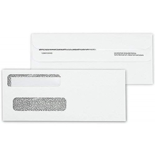 ABC Check Envelopes - SELF SEAL Check Envelopes, Double Window Security Confidential Tinted Envelopes for QuickBooks Checks, Business Laser Checks, 24 lb, 3-5/8 x 8-5/8-Inches, Box of 500 Envelopes
