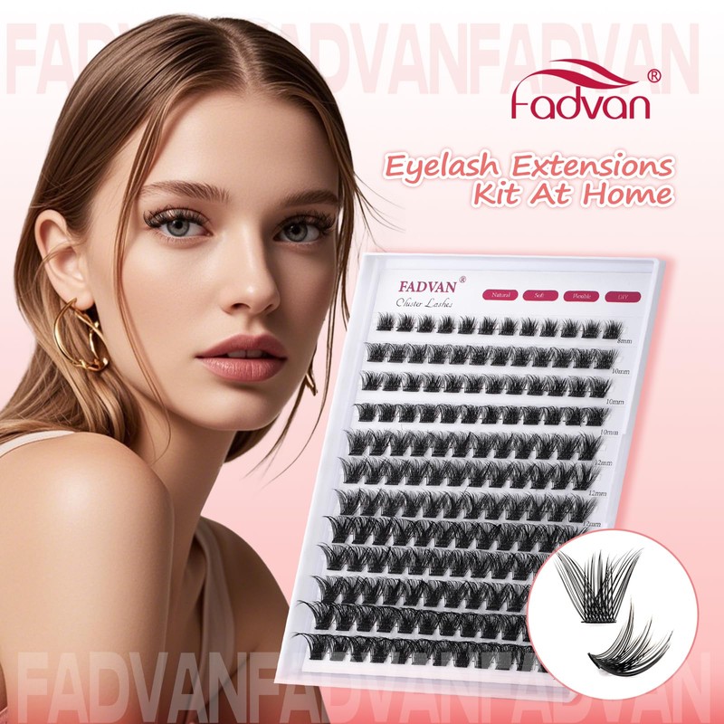 DIY Lash Clusters Extensions 144 Clusters - D Curl 0.07mm,