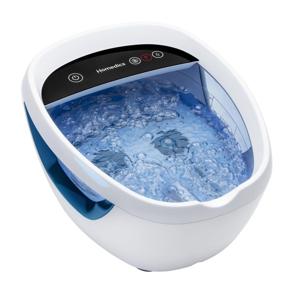 HoMedics Shiatsu Bliss Footbath with Heat Boost, Foot Spa Massager, Deep Kneading Pedicure Tub, Vibrating Bubbles with Soothing Heat, Portable at-Home Spa