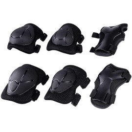 Kids Protective Gear Set 6 in 1 Knee Elbow Pads Wrist Guards Children Protection Safety Roller Bicycle Skateboard Inline Skating Scooter Multi Sports for Boys Girls Age 3-8
