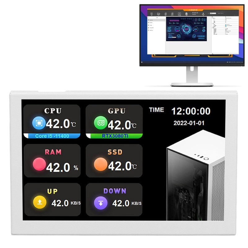 IPS USB Mini Screen 5 Inch with PC Temperature Display,