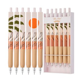 Mr. Pen- Retractable Gel Pens, 6 Pack, Boho Theme, Black Gel Pens, Fast Dry, Gel Pens Fine Point 0.5mm, Retractable Pens, Cute Pens, Gel Ink Pens, Black Pens, Aesthetic Pens for Journaling