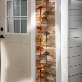 Evergreen Garden Rain Chains (Red Mushroom)