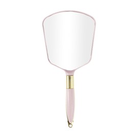 VOCOSTE Hand Mirror with Handle, Square Handheld Mirror, Single-Sided Hand Mirror, Hand Held Mirror Travel Portable Mirror for Women, 4.3" W x 9.5" L, Pink