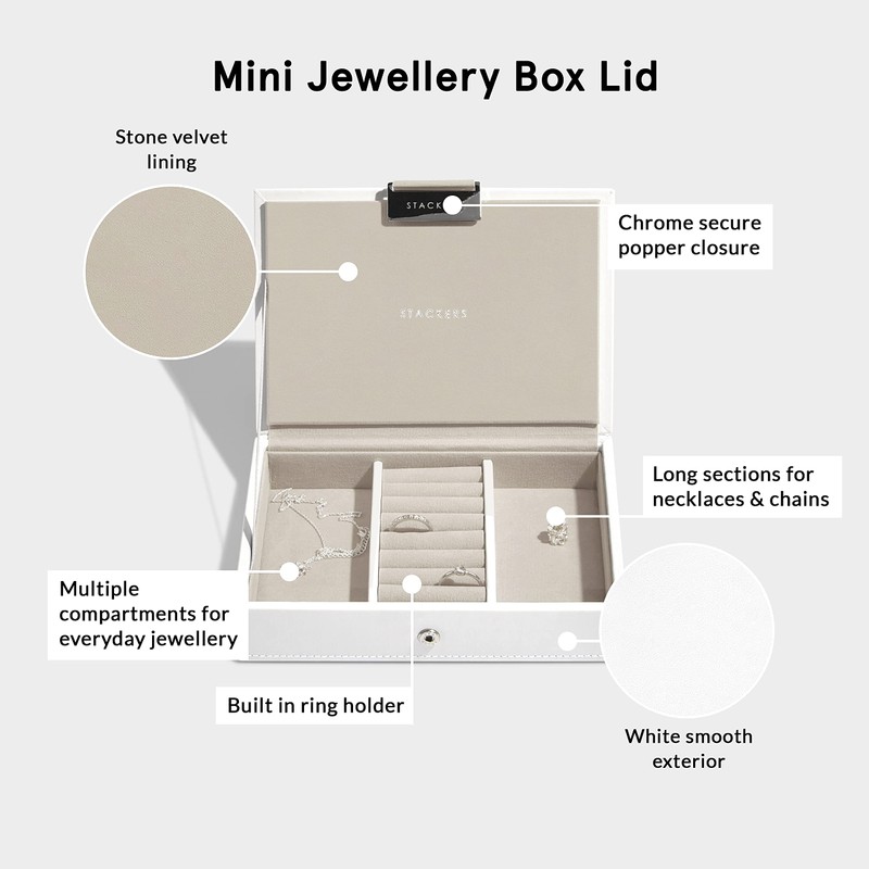 Stackers White Mini Jewellery Box - Set of 2