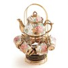 CHANJOON tea sets Gold Plated Red Rose Ceramic Tea Set,