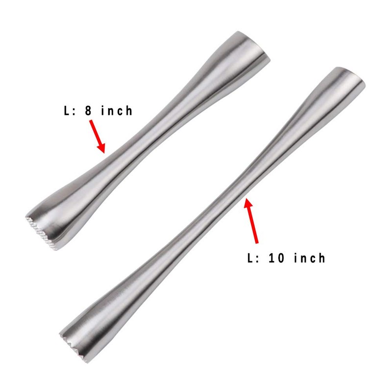 ITTA 10" Stainless Steel Muddler with Serrated End (1)