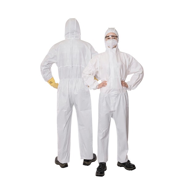 ZMDREAM Pack of 6 XL/XXL Disposable Protective Coverall Hazmat Suit Heavy Duty Painters Coveralls White