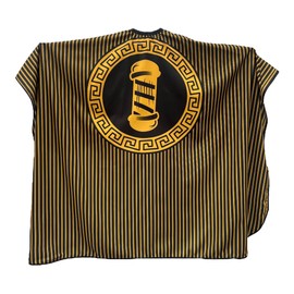 Gabri Professional Barber Cape Gown - Premium Hairdressing Cape for Hair Salon - Waterproof Hair Cutting Capes and Gowns for Barber Shops (Pole Pattern (Yellow), 160cm (L) x 140cm (W))