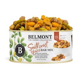 Belmont Peanuts Southwest Spice Bar Mix, 18 oz (Pack of 1) | Virginia Peanuts, Buffalo Nuts, Everything Sticks, Smoked Almonds and Guacamole Bits | Simple Ingredients, No Preservatives, Hand-Seasoned