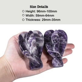 KYEYGWO Amethyst Crystal Praying Angel Figurine Guardian Angel Wings Statue for Home Decor, Blessing Protection Stone Memorial Sympathy Gifts