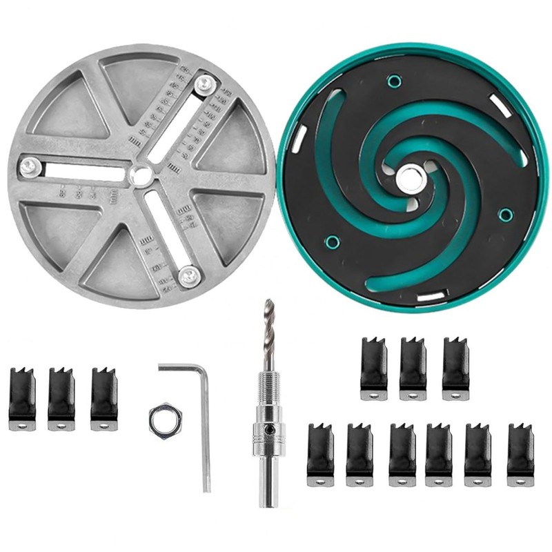 Adjustable Hole Saw Kit with 12 Blades Round Hole Opener