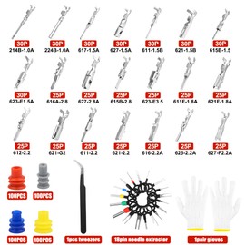 985Pcs Car Electrical Wire Terminal Pins Connector Kit 1/1.5/1.8/2.2/2.8/3.5mm, Anglecai Automotive Electrical Connector Crimp Pins with Pin Remover