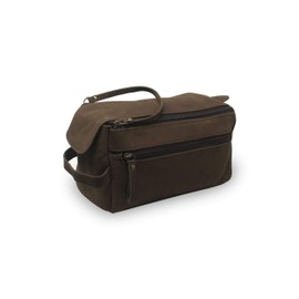 Men's Buffalo Genuine Leather Toiletry Bag Waterproof Dopp Kit Shaving Bags and Grooming for Travel Groomsmen Gift Men Women Hanging Zippered Makeup Bathroom Cosmetic Pouch Case Make Up kit