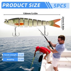TYBYBB Fishing Lure Fishing Wobbler Swimbait Pike Perch Zander Trout Ash Fish Predator Bait Trout Bait Jerkbait Artificial Bait Fishing Set Bait Fishing Lures Wobbler