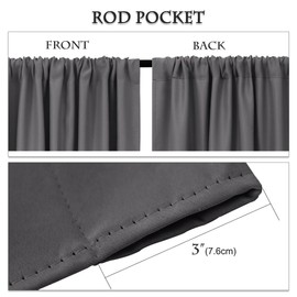 PONY DANCE Gray Short Curtains Half Window Curtains for Kitchen, Privacy Curtain Tiers for Windows, Energy Saving Curtain Tiers for Bathroom, Wide 29 x Long 30 inches per Panel, Grey, Set of 2