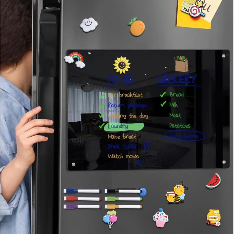 12pcs Creative Cute Cartoon Refrigerator, 3D Soft Plastic Refrigerator Can