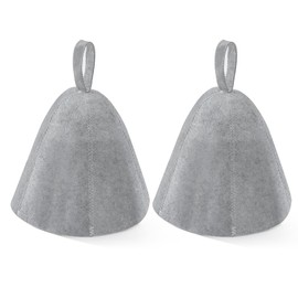 Nicalas 2 Pack Sauna Hat,Wool Felt Sauna Hat for Men and Women,Russian Banya Sauna Cap,Grey
