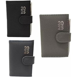 2025 Page a Day A7 Diary Soft Leather Feel Pocket Size Journal With Pen